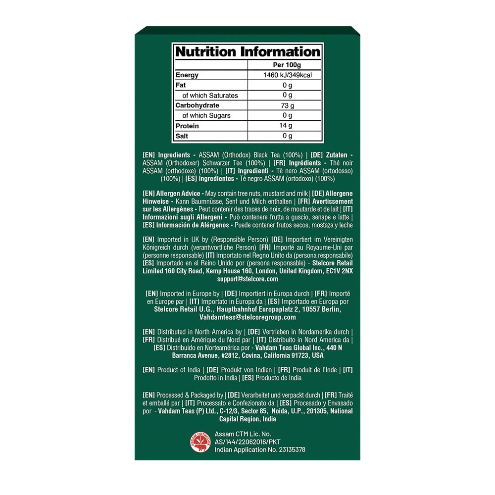 VAHDAM Original English Breakfast Tea (340g/12oz) 170+ Cups | Non GMO, Gluten Free | Strong & Aromatic Loose Leaf | Unblended Single Origin | Vacuum Sealed Pack