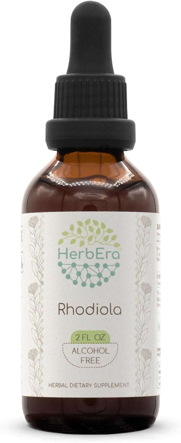 Rhodiola B60 Alcohol-Free Herbal Extract Tincture, Concentrated Liquid Drops Natural Rhodiola (Rhodiola Rosea) Dried Root (2 fl oz)