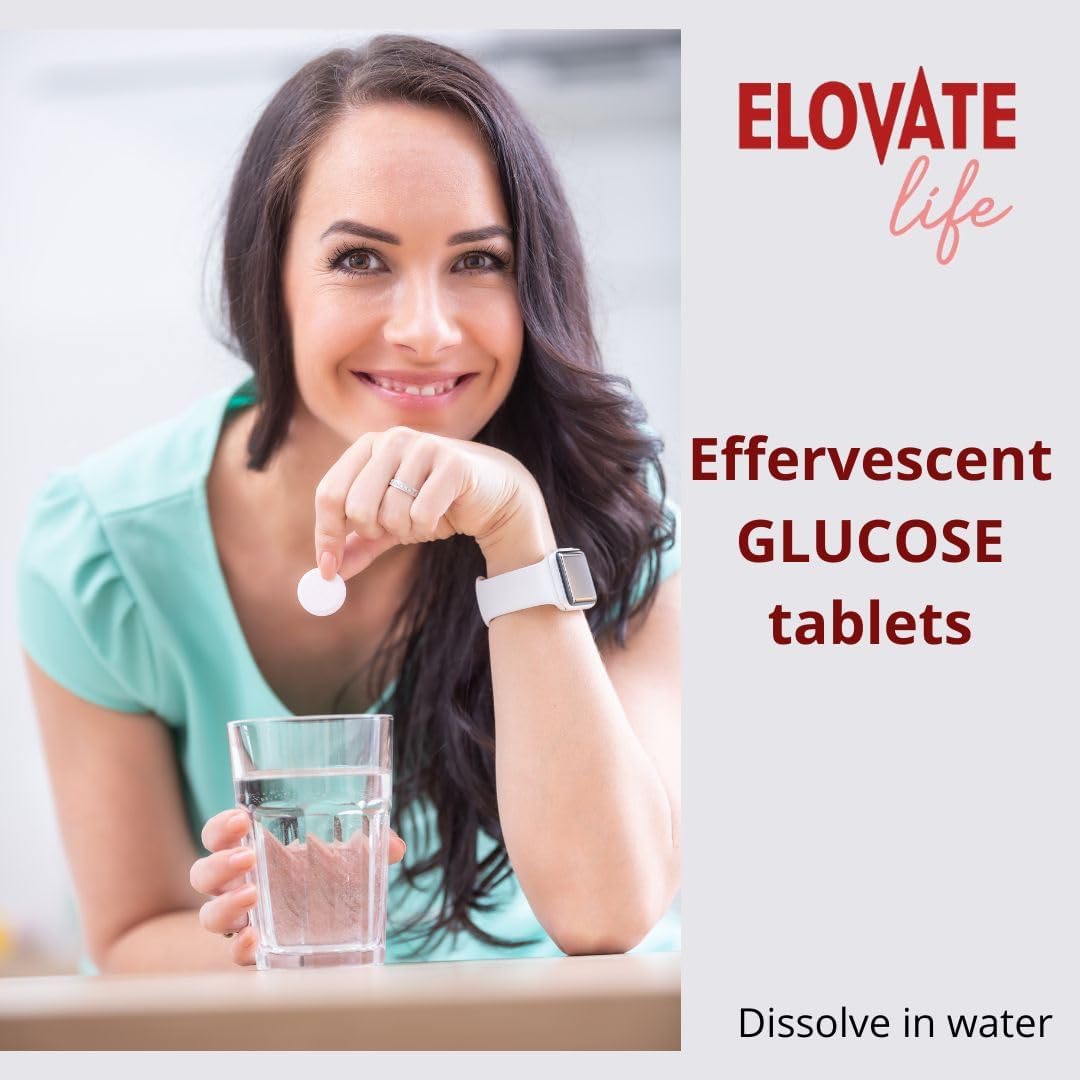 Effervescent Glucose Tablets - Fast Acting Hydration for Sports, Travel, & More - 10 Tablets Per Tube (Pack of 4, Flavors Berry Mix, Lime Mint, Lychee, Peach) (4, Peach)