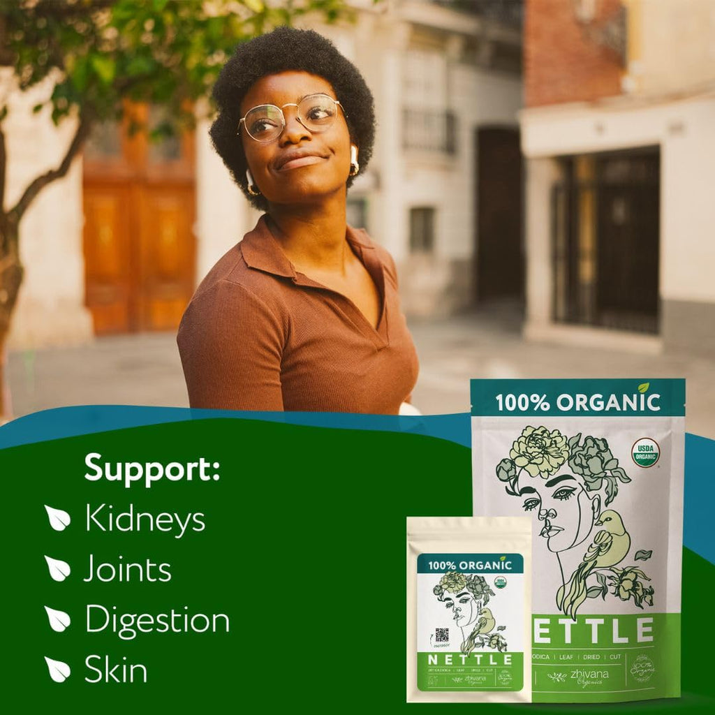 Super Value Pack 5 LB - Organic Stinging Nettle Leaf Tea - Allergy Relief, Fluid Balance - Support Hair, Skin