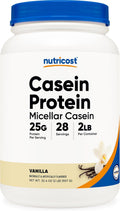 Nutricost Casein Protein Powder 2lb Vanilla - Micellar Casein, Gluten Free, Non-GMO