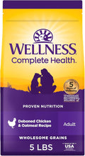 Wellness Complete Health Dry Dog Food, Wholesome Grains, Natural, Chicken & Oatmeal, (5-Pound Bag)