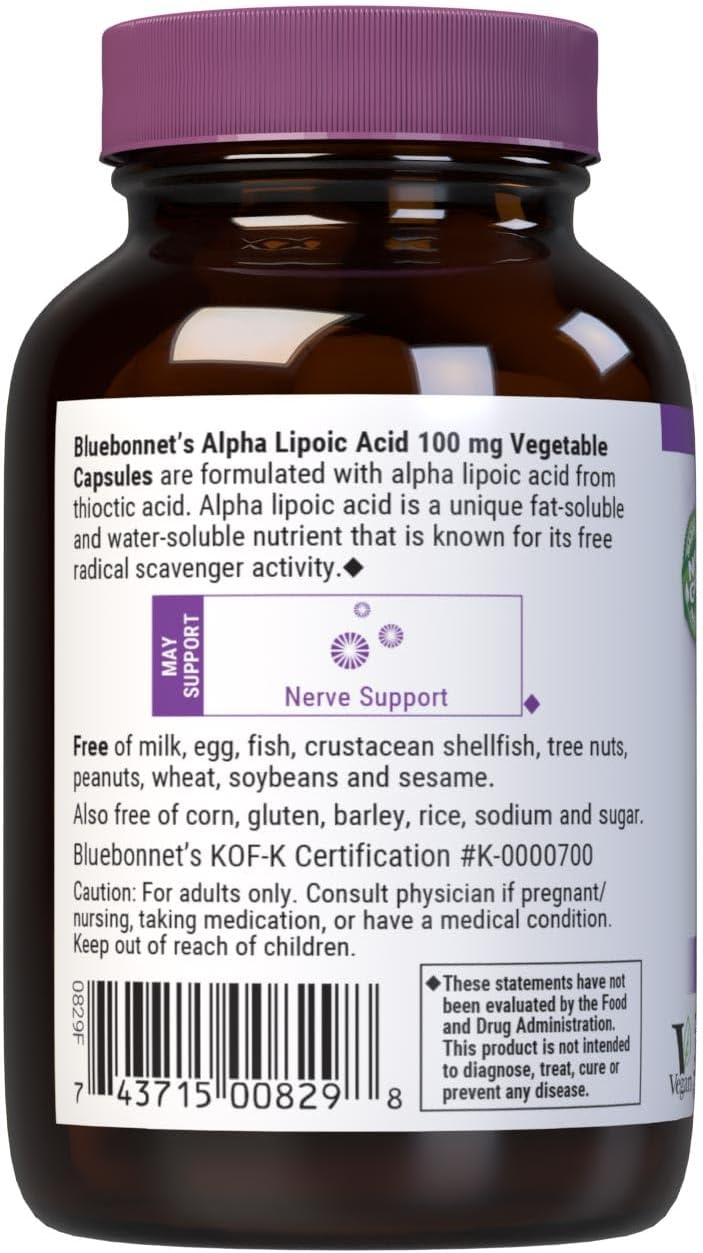 BLUEBONNET NUTRITION ALPHA LIPOIC ACID 100 mg