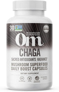 OM MUSHROOM SUPERFOOD Chaga Mushroom Capsules Supplement, Sacred Antioxidants & Immune Support, 90 Count, 30 Days