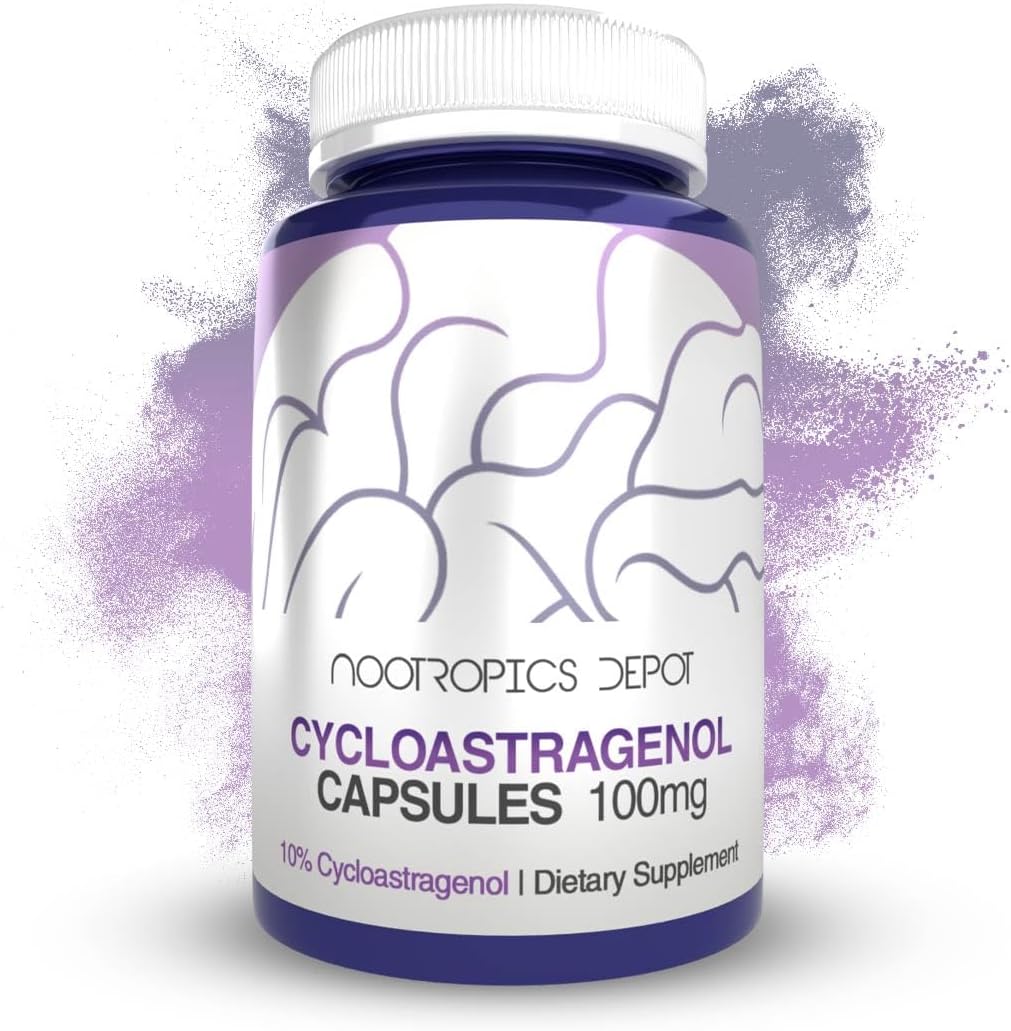 Nootropics Depot Cycloastragenol 10% Capsules | 100mg | 90 Count | Astragalus membranaceus | Cellular Health, Immune Support, Lengthens Telomeres