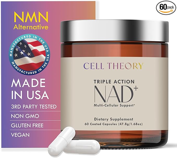 NAD+ Supplement – Triple Action Liposomal NAD+ & NADH Formula for Cellular Energy, Mitochondrial Support, and Longevity, Developed by Dr. Halland, 60 Capsules (30-Day Supply)