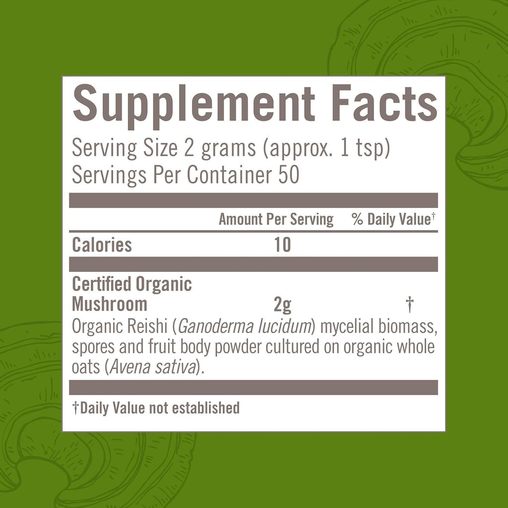 OM MUSHROOM SUPERFOOD Reishi Organic Mushroom Powder, 3.5 Ounce, 50 Servings, Adaptogen, Stress & Immune Support, Superfood Mushroom Supplement