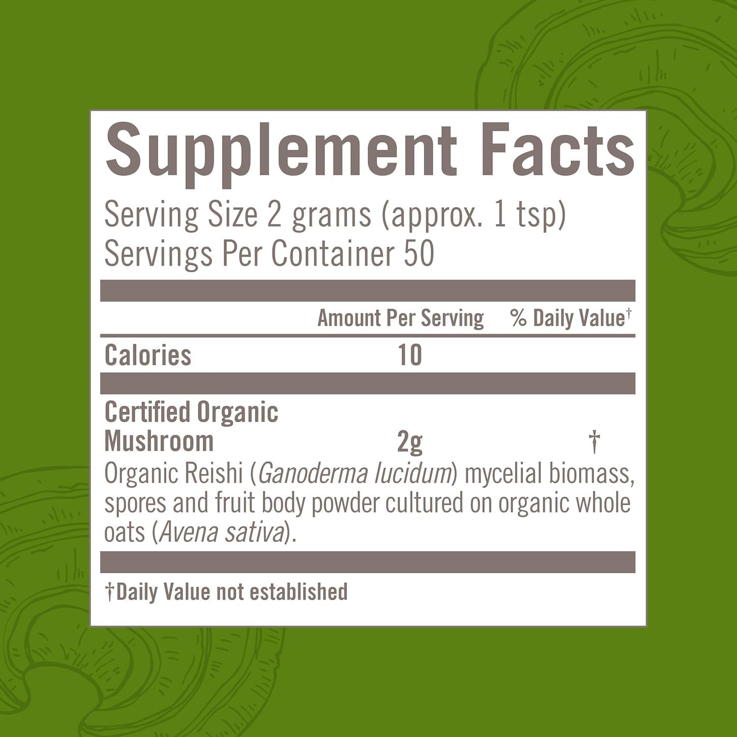 OM MUSHROOM SUPERFOOD Reishi Organic Mushroom Powder, 3.5 Ounce, 50 Servings, Adaptogen, Stress & Immune Support, Superfood Mushroom Supplement