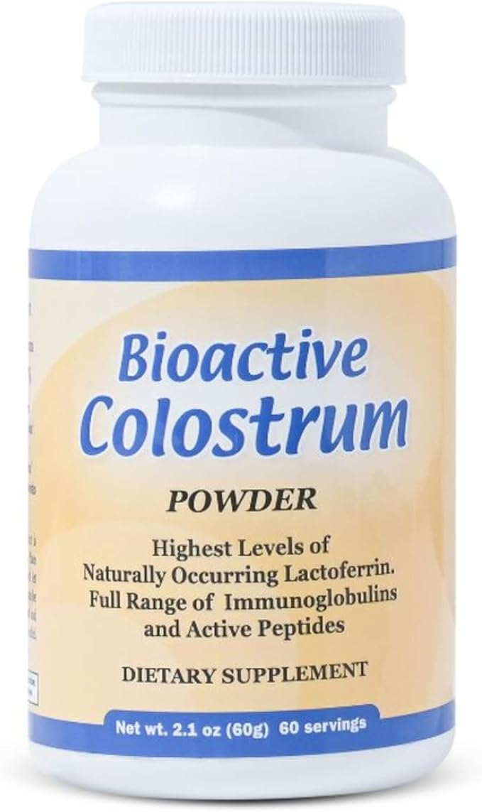 Bioactive Colostrum Well Wisdom 60g Bovine Supplement Powder, Grass-Fed Year-Round Colostrum Powder Natural Immune Recovery Supplement