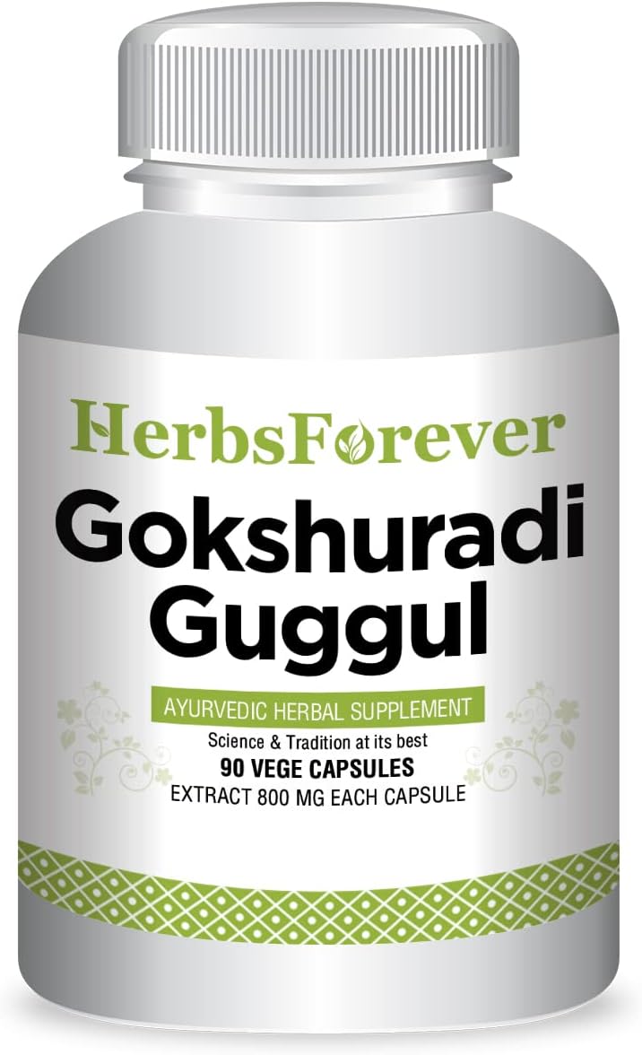 Gokshuradi Guggul Capsules Traditional Ayurvedic Formulation - Kidneys Health Supplement 90 Vege Capsules
