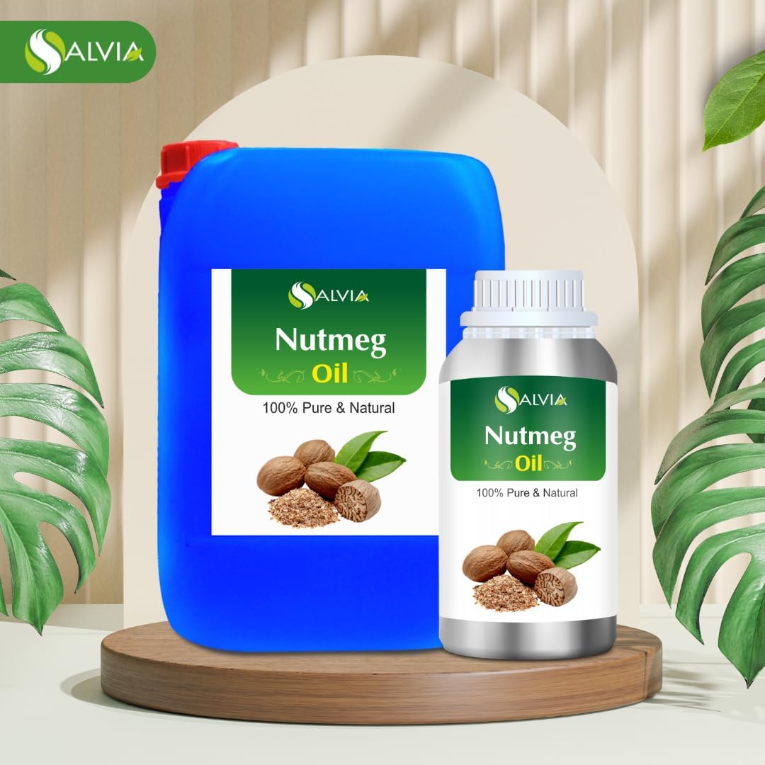 Bulk Nutmeg Oil (Myristica fragrans) Essential Oil 100% Pure & Natural Undiluted Unrefined Uncut Organic Standard Oil Therapeutic Grade Oil Aromatherapy Bulk Oil 1000ml/33.8fl oz