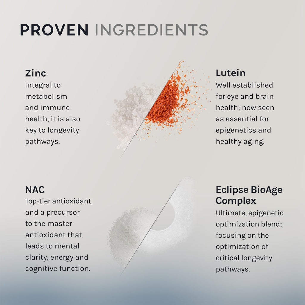 InfiniWell InfiniAge Longevity Supplements - Advanced Cellular Health Supplements with Lutein, N-Acetyl Cysteine (NAC) & Low Dose Zinc - Support Nutrient Sensing & Mitochondrial Health (30 Capsules)