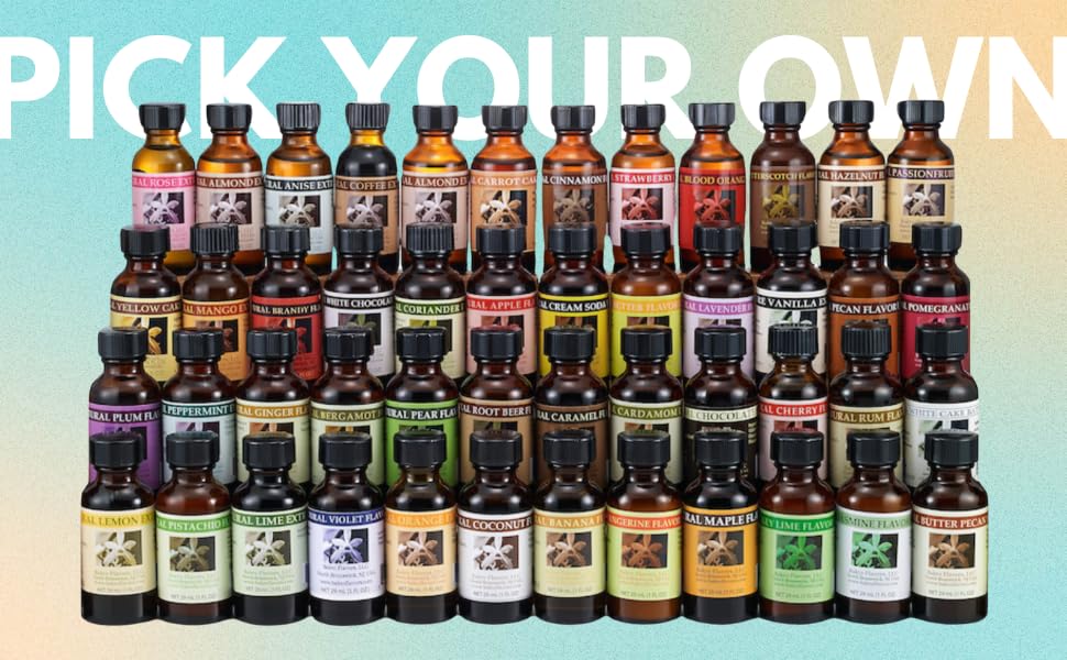 Bakto Flavors - Natural Flavors & Extracts - PICK YOUR OWN FLAVORS - Box of 5 (1 OZ Bottles)