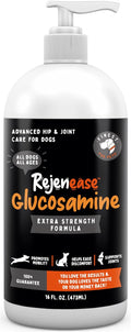 Premium Liquid Glucosamine Hip and Joint Supplement for Dogs - Fast Natural Arthritis Pain Relief and Better Mobility - Extra Strength with Chondroitin MSM and Hyaluronic Acid. Made in USA 16oz.