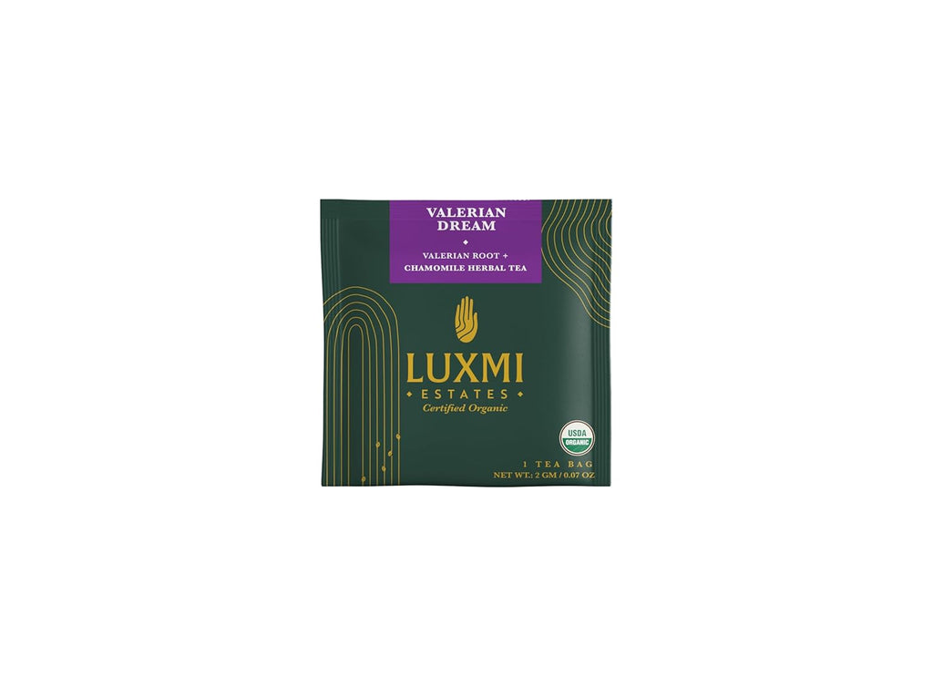 LUXMI Estates Valerian Dream Organic Valerian Root Tea (90 Tea Bags) Caffeine Free Tea Bags for Sleep, Relaxing, Calming, and Stress Relief, with Certified Organic Valerian Root Tea