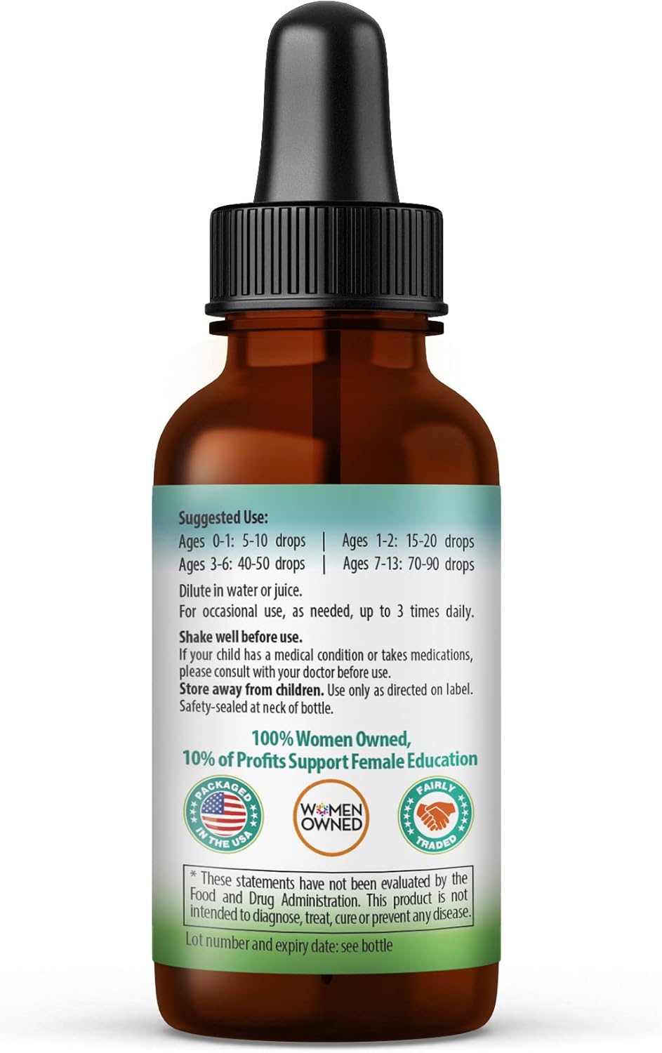 Kids Tummy Support Tonic Liquid Extract, Tasty Digestive System Support Supplement for Kids -1oz - Herbal Goodness