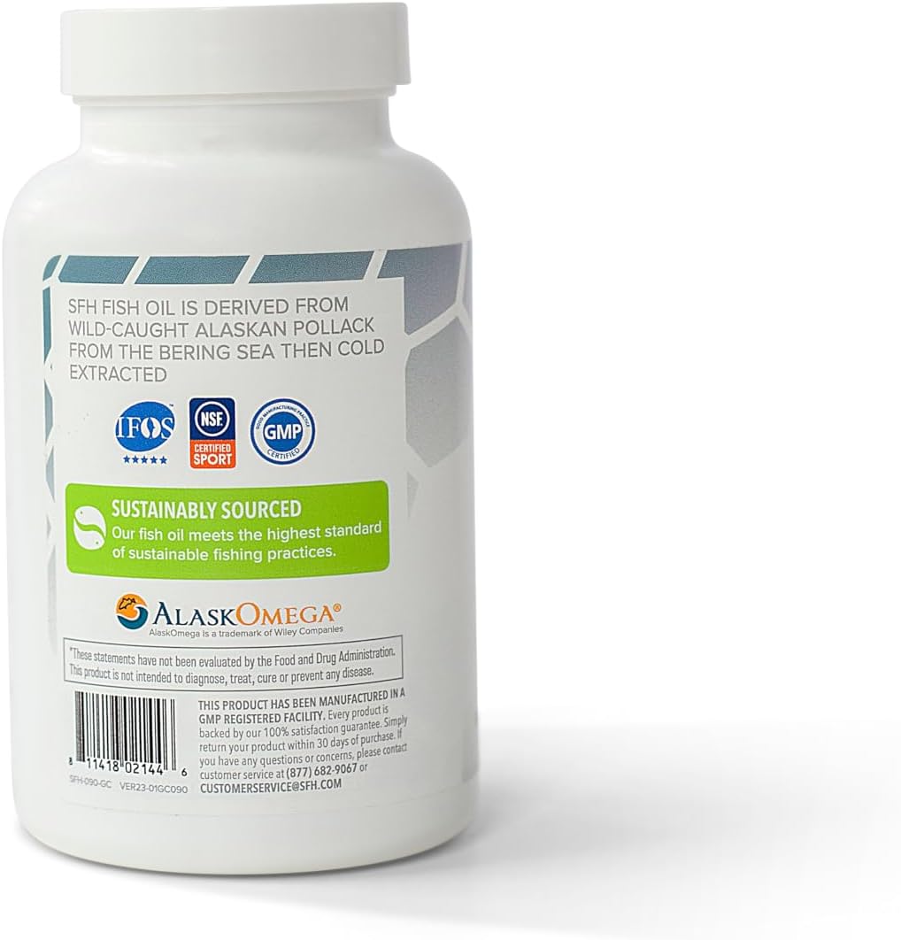 SFH Super Omega 3 Fish Oil Capsules Highly Concentrated 2000mg Omega 3 | Sustainably Sourced Alaskan Pollock Fish Oil for Heart Joint Brain Health (Capsule, 90ct)