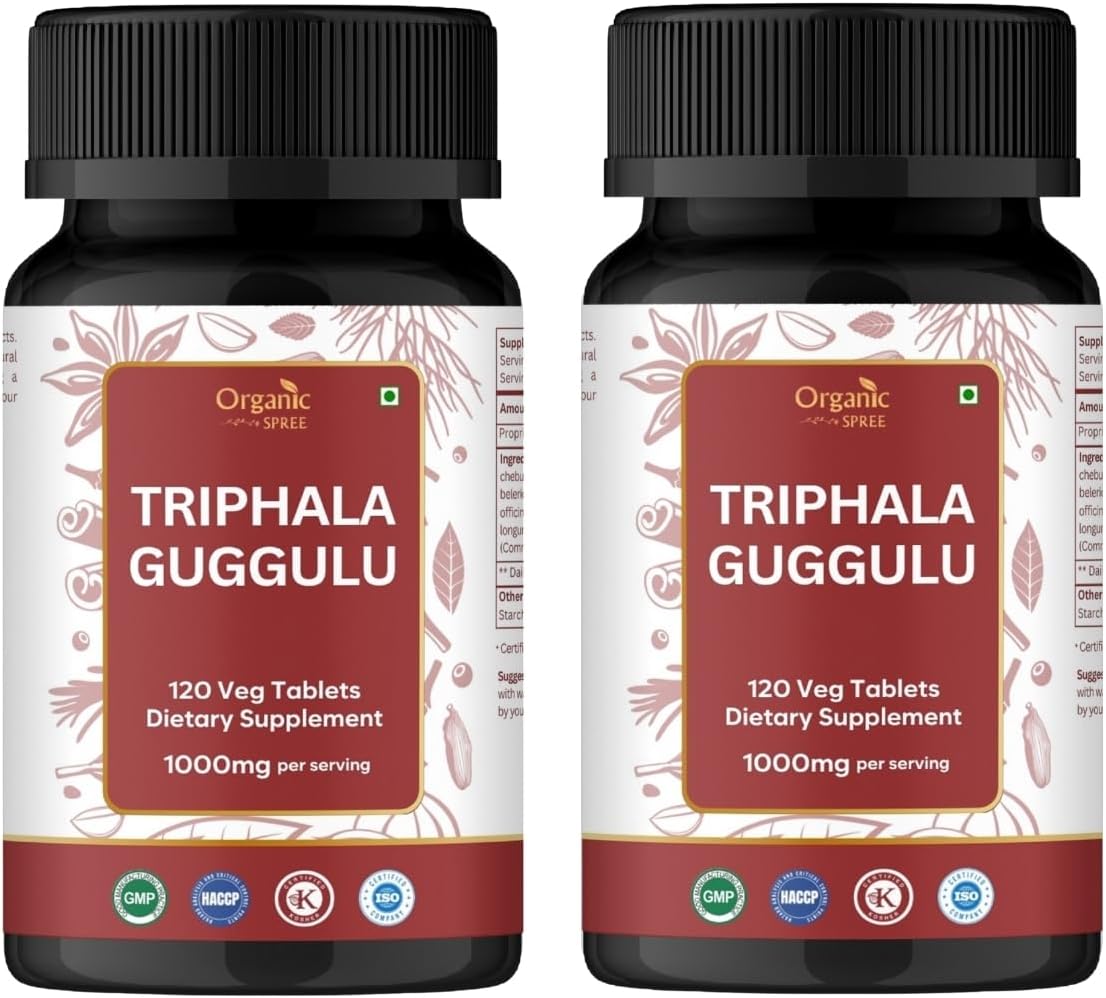 Triphala Guggulu 120 Tablets - Supports Gut Health and Digestive Support* - Ayurvedic Formulation - Certified and Vegetarian (2)