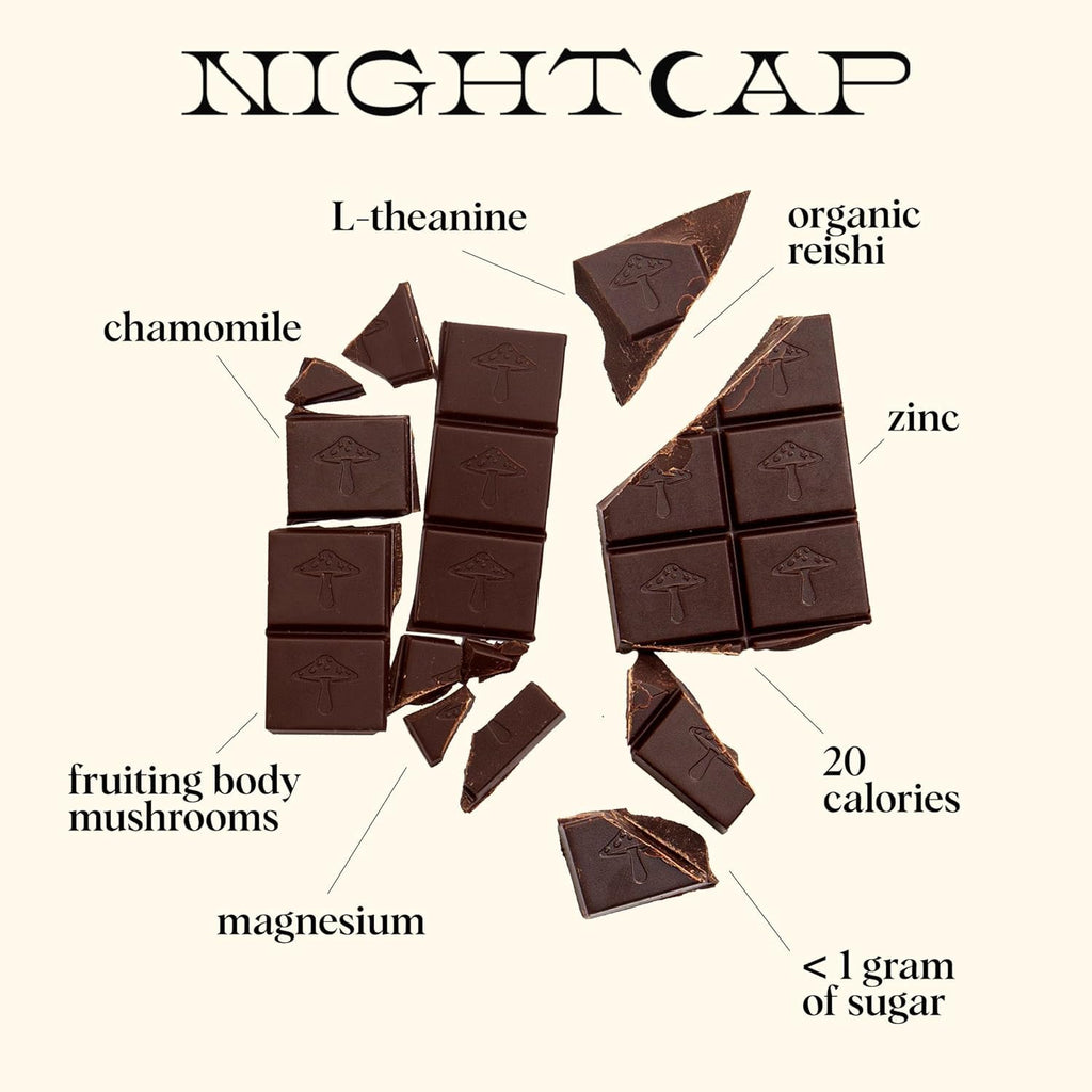 Alice Mushrooms Nightcap + Brainstorm + Happy Ending Threesome | Functional Mushroom Chocolates | Supports Brain Performance | Nightcap Supports Deep Sleep | Happy Ending for Enjoyment