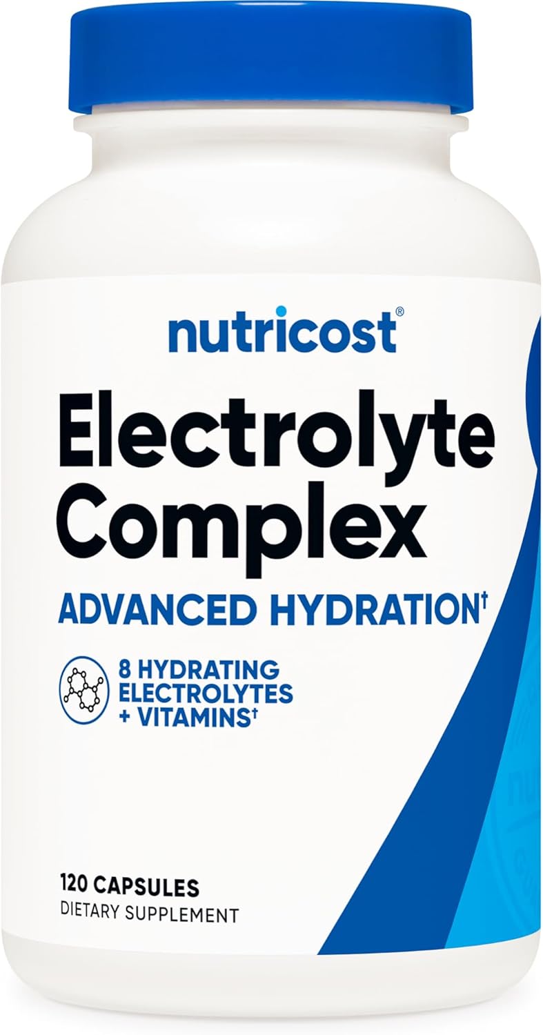 Nutricost Electrolyte Complex Advanced Hydration (120 Capsules) - 8 Hydrating Electrolytes & Vitamins, Gluten Free, Non-GMO, Vegetarian