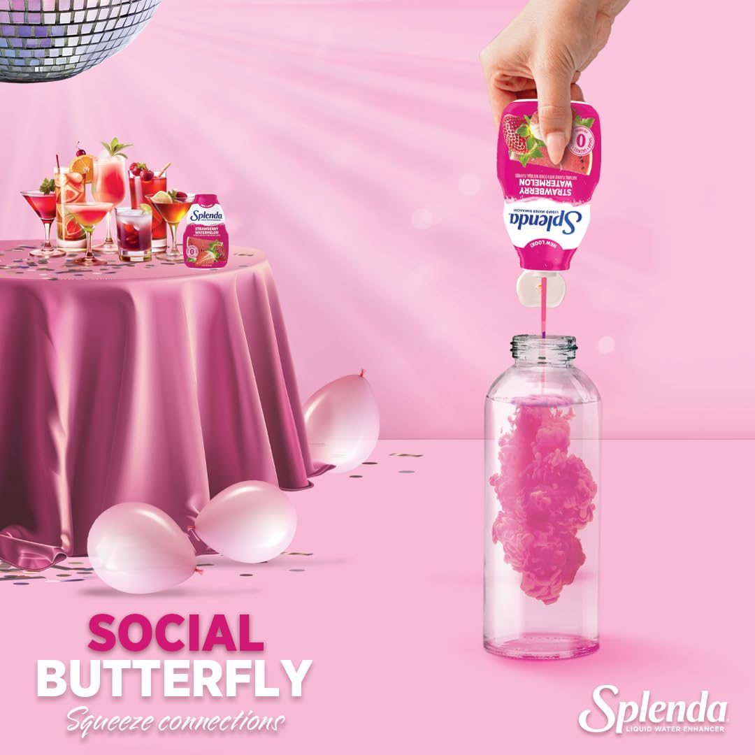 SPLENDA Liquid Water Enhancer Drops, Sugar Free, Zero Calorie, Natural Flavor, Concentrated Drink Mix, 3.11 Fl Oz Each Bottle (Variety, 3 Pack)