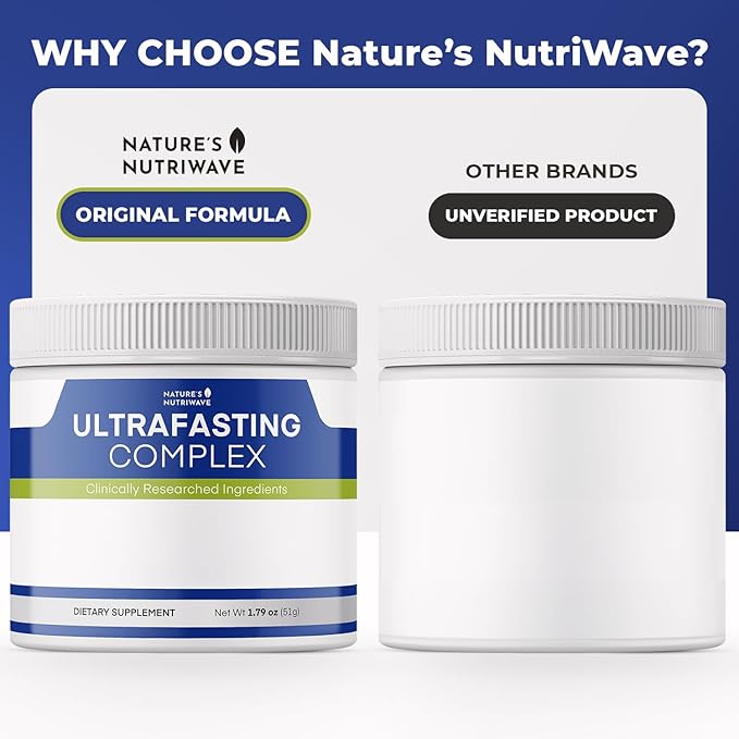 UltraFasting Complex Powder – Natural Supplement with Niacin, Vitamin B12 & Chromium – Made in USA,Non-GMO, Easy-to-Use - 5.37 oz per Container, 153g, 3 Month Supply,
