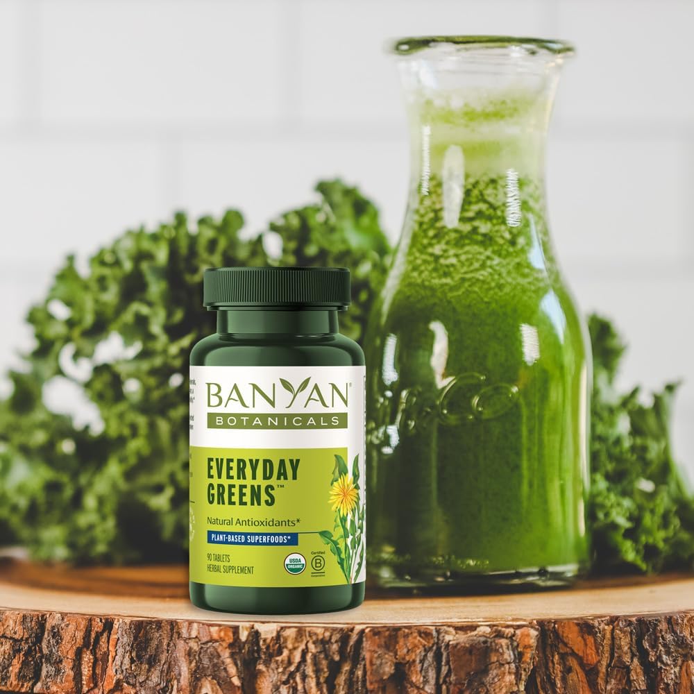 Banyan Botanicals Everyday Greens – Organic Superfood Tablets – Natural Source of Vitamins, Minerals & Antioxidants – Supports Optimal Energy & Health* – 90 Tablets – Non-GMO Sustainably Sourced Vegan