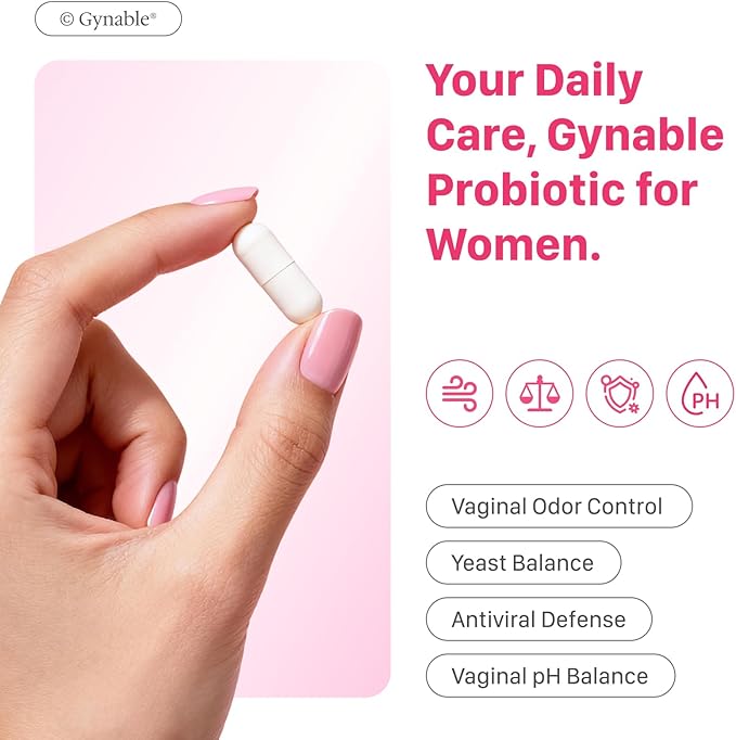 Gynable Vaginal Probiotics for Women,Female Probiotic for pH Balance with Lactobacillus 10 Billion CFU Probiotics Blend,Selenium-Vitamin D3,Promote Healthy Vaginal Odor & Vaginal Flora,90 Count