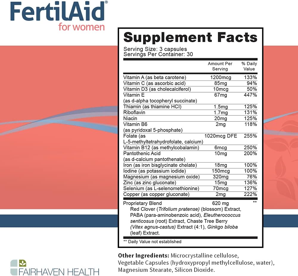 Fairhaven Health FertilAid for Men and Women Combo Fertility Supplements for Men and Women | Count and Motility Support Pre-Conception for Him | Prenatal Vitamin for Her with Vitex and Folate
