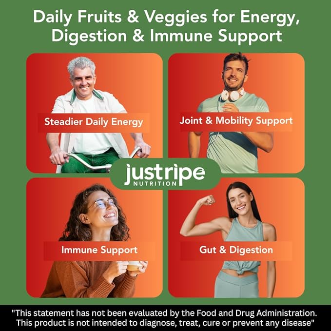Fruits and Veggies Supplement - 90 Fruit and 90 Vegetable Capsules - 100% Whole Natural Superfood - Filled with Super Greens Vitamins and Minerals - Supports Balance Energy Levels (2 Pack)