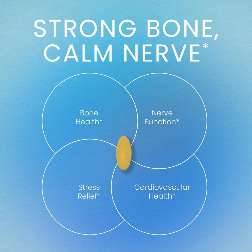 Bone & Nerve Complex | Bone Health, Nerve Function, Stress Relief, Cardiovascular Health | Vegan, Non-GMO, Made in USA, 90 Servings