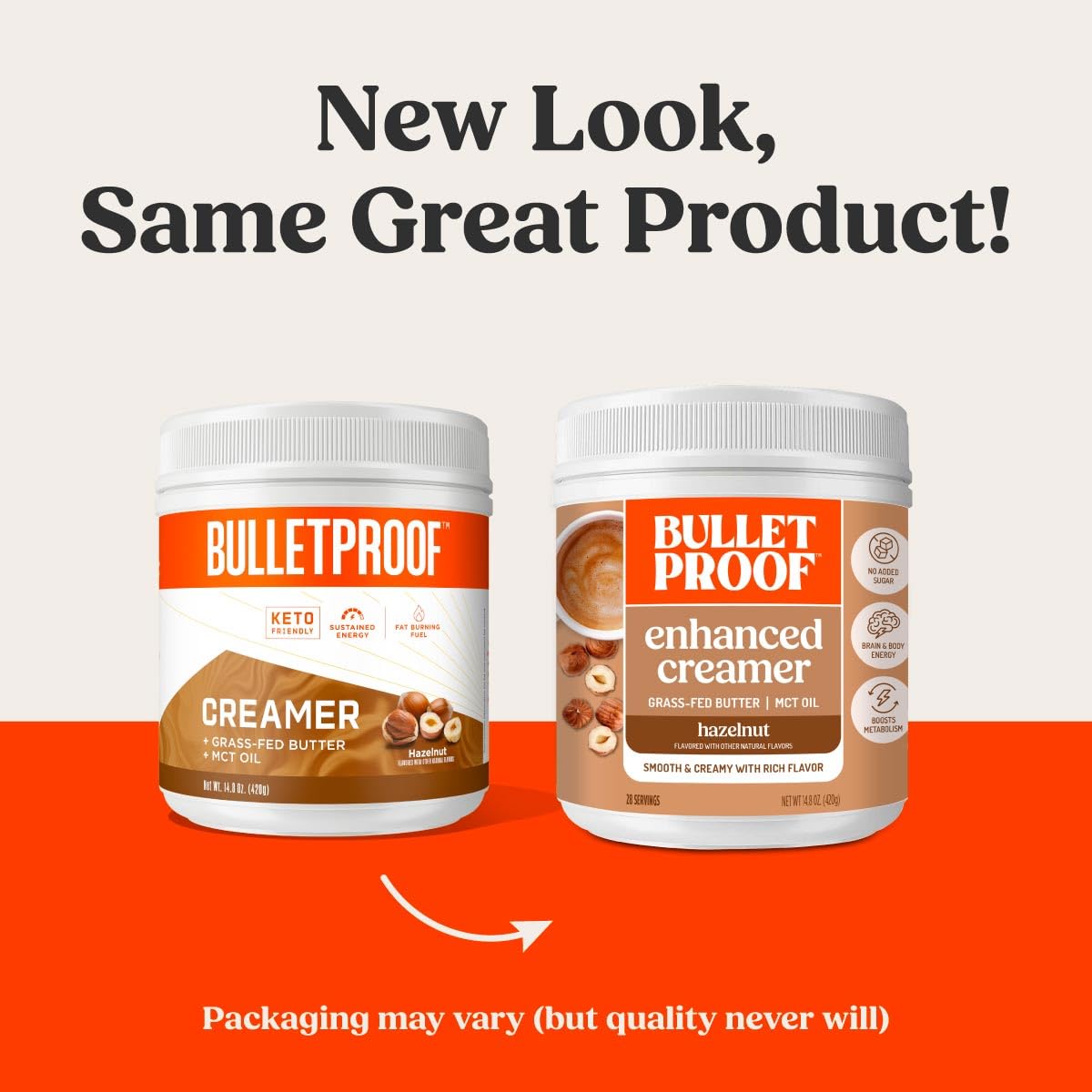 Bulletproof Hazelnut Creamer, 14.8 Ounces, Keto Coffee Creamer with MCT Oil and Grass-Fed Butter