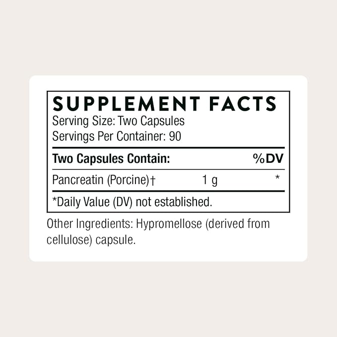 THORNE - Pancreatic Enzymes (Formerly Dipan-9) - Pancreatic Enzymes for Digestive Support and Nutrient Absorption* - 180 Capsules - 90 Servings