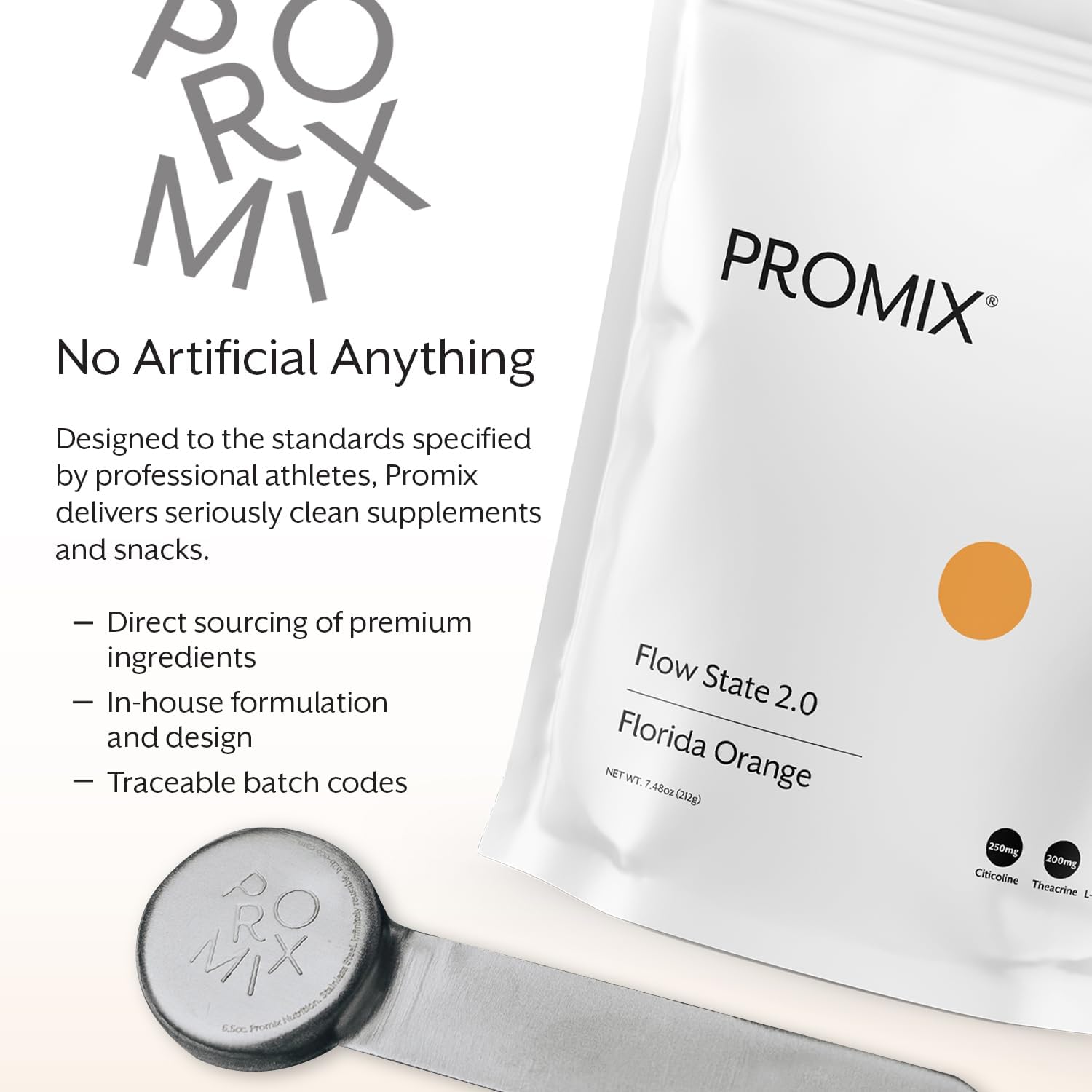 ProMix Nutrition Flow State - L Tyrosine, Theacrine, Vitamins, & Caffeine Free - Nootropic Supplement - Orange - 30 Servings