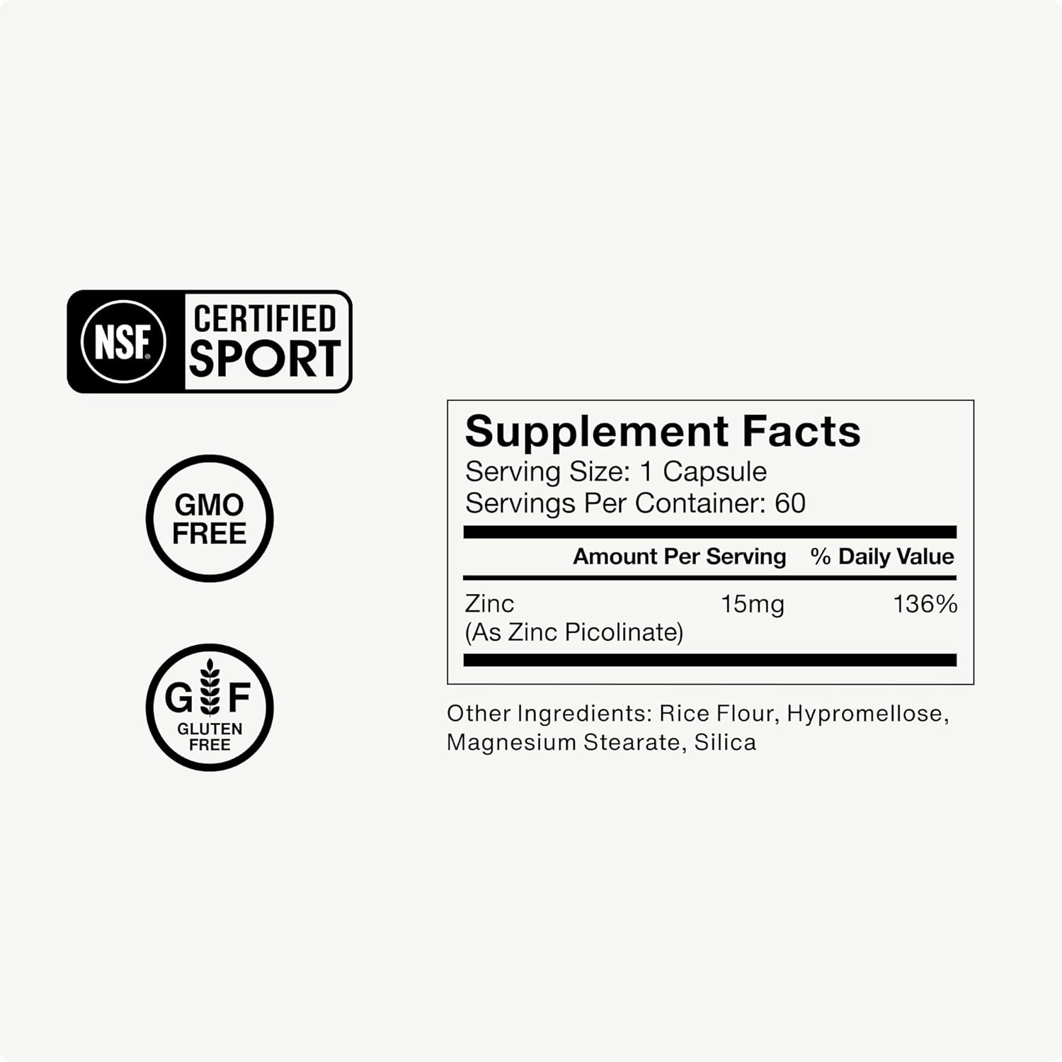Momentous Zinc Picolinate 15 mg - Immunity & Hormone Support - Bioavailable Zinc Supplement - Promotes Joint Health & Lean Muscle Mass - NSF Certified for Sport - GMO-Free & Gluten-Free - 60 Servings