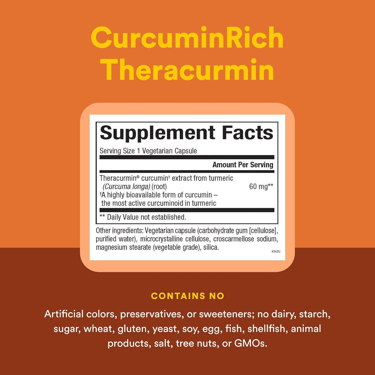 Natural Factors, CurcuminRich Double Strength Theracurmin, 60 mg, Just 1 Capsule Daily, Formulated for Superior Absorption, 60 Count (Pack of 1)