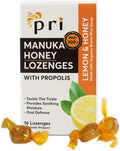 P.R.I Manuka Honey Lozenges with Propolis, Soothing Cough and Throat Drops, MGO 300+ Certified, (Lemon, 16 Count)