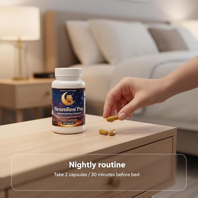Nightly Rest Labs Sleep Support Supplement with Melatonin 10mg, L-Theanine, Magnesium & Ashwagandha – Nighttime Relaxation Formula – Non-Habit Forming – 60 Vegetarian Capsules (1pc)
