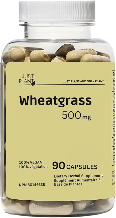 Organic Wheatgrass Capsules 500 mg, 90 Vegan Capsules | Detox, Energy, Digestion & Immune Support | Chlorophyll-Rich Green Superfood, Vegan, Gluten-Free