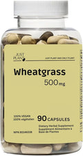 Organic Wheatgrass Capsules 500 mg, 90 Vegan Capsules | Detox, Energy, Digestion & Immune Support | Chlorophyll-Rich Green Superfood, Vegan, Gluten-Free