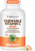Vitamin C 500 mg, Vitamin C Chewable, Dietary Supplement for Immune Support, 250 Tablets, 250 Day Supply, Assorted Fruit Flavors