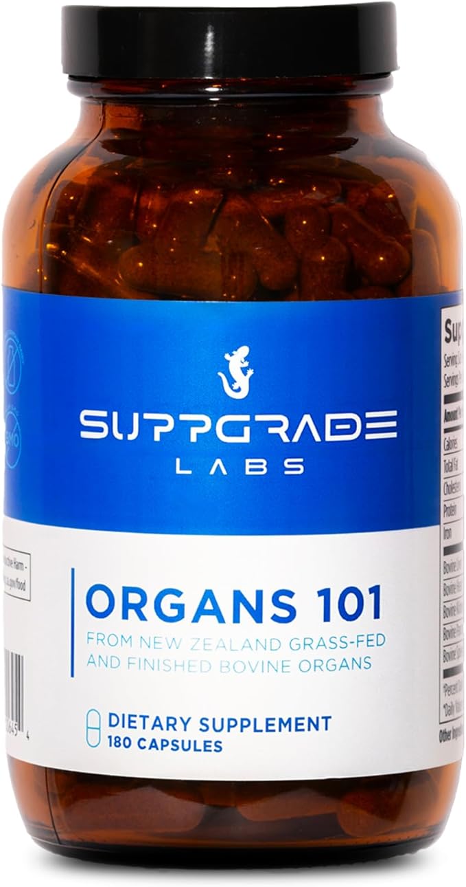 Organs 101 by Dave Asprey | Daily Vital Nutrient Support | 100% Grass-Fed Beef Organs Supplement | Freeze-Dried Liver, Heart, Kidney, Pancreas, and Spleen | Non-GMO | 30 Day Supply