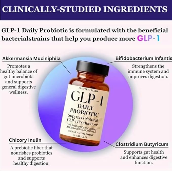 GLP-1 Weight Loss Supplement with Akkermansia - Reduce Hunger & Cravings, Support Fat Loss & Metabolism, Boost Natural GLP1 Production, Appetite Suppressant for Men & Women (60 Capsules)