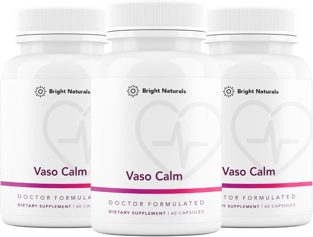 Vaso Calm - Healthy Blood Balance Supplement - Features Fermented Garlic, Celery and Grape Seed Extract, Hibiscus, and Vitamin K2 - Made in The USA, 180 Capsules