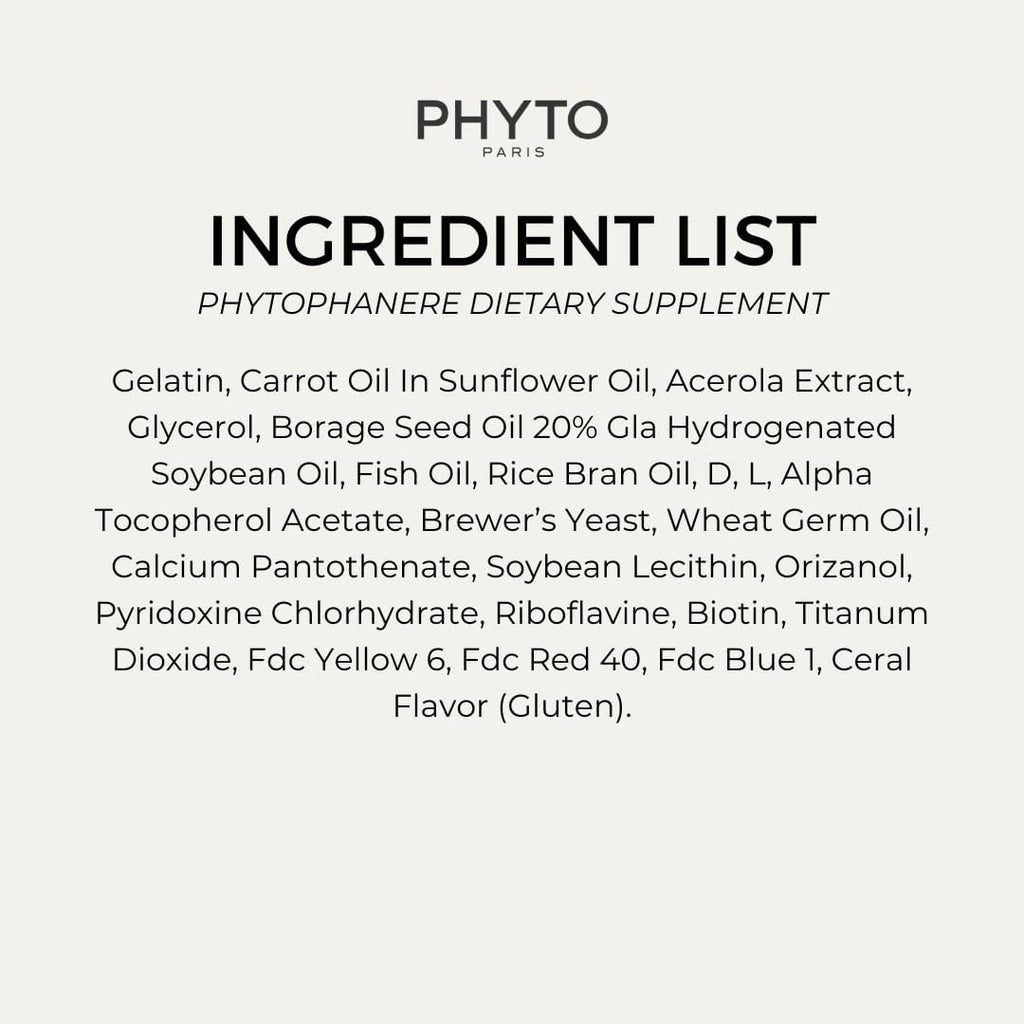 PHYTO Phytophanère 100% Natural Hair Loss Thinning Dietary Supplement, 4-Month Supply