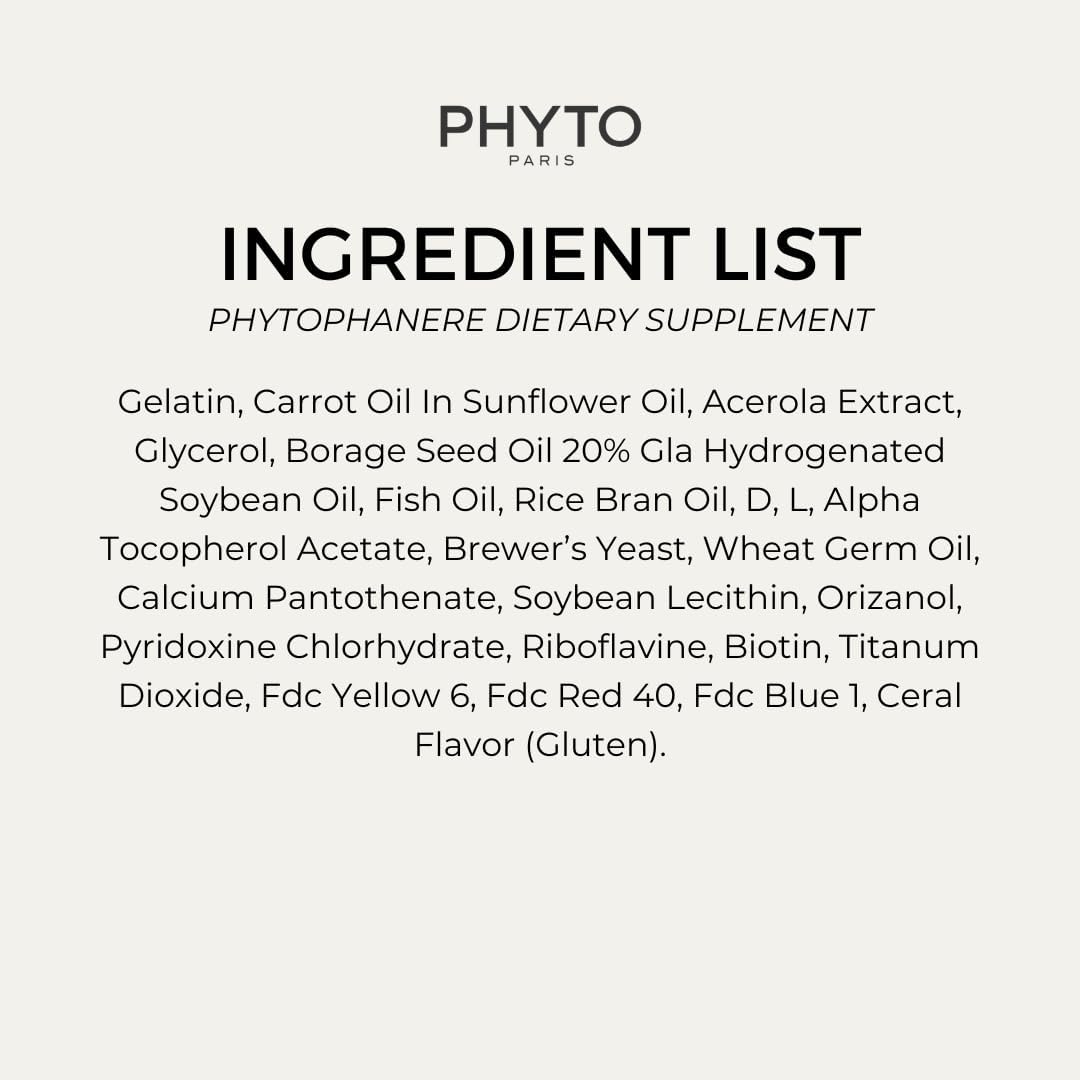 PHYTO Phytophanère 100% Natural Hair Loss Thinning Dietary Supplement, 4-Month Supply