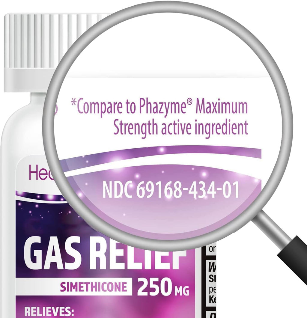 HealthA2Z® Gas Relief Simethicone 250mg | Fast Gas Relief | Relieve Symptoms Naturally (100 Softgels (Pack of 1))