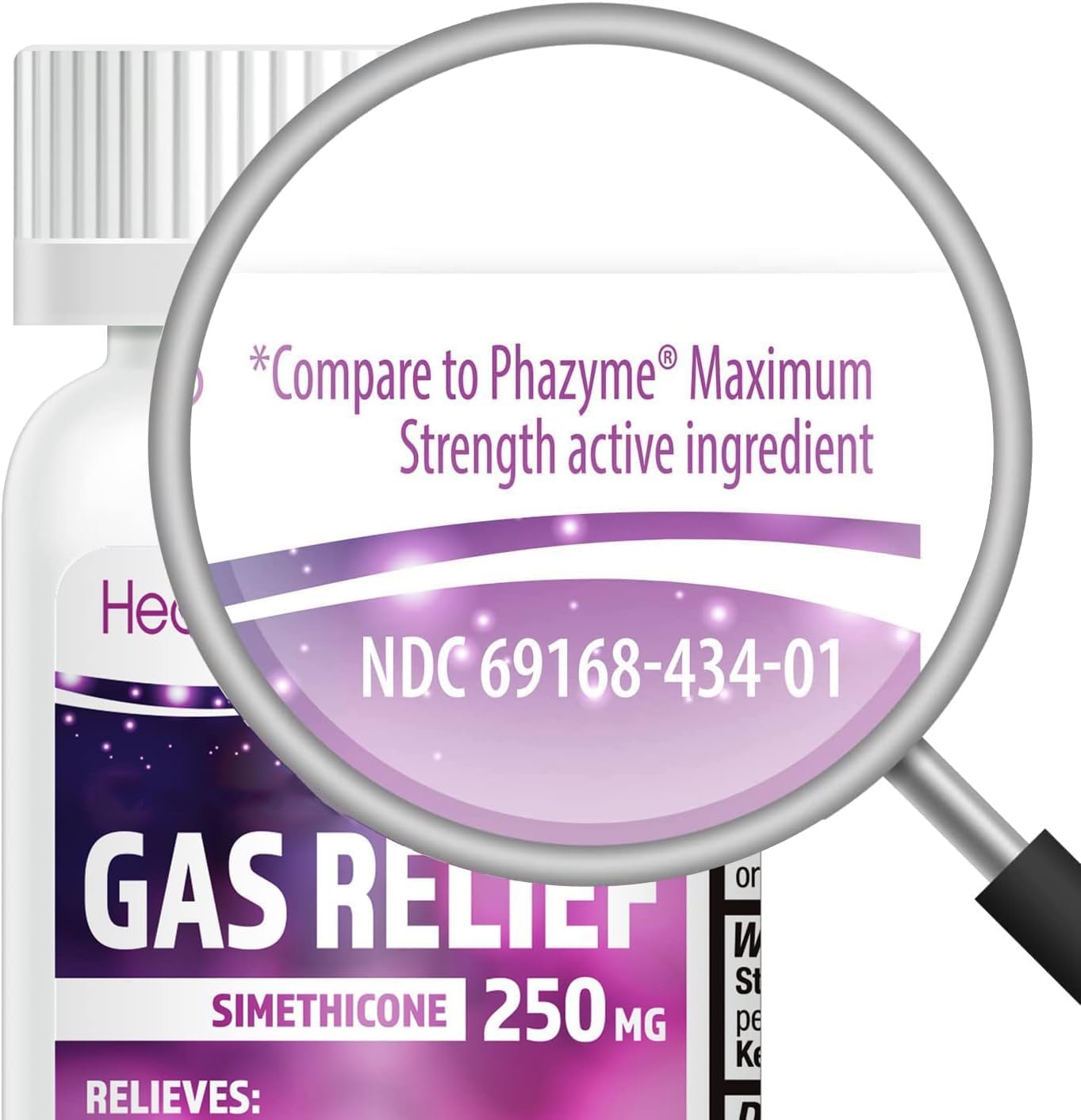 HealthA2Z® Gas Relief Simethicone 250mg | Fast Gas Relief | Relieve Symptoms Naturally (100 Softgels (Pack of 1))