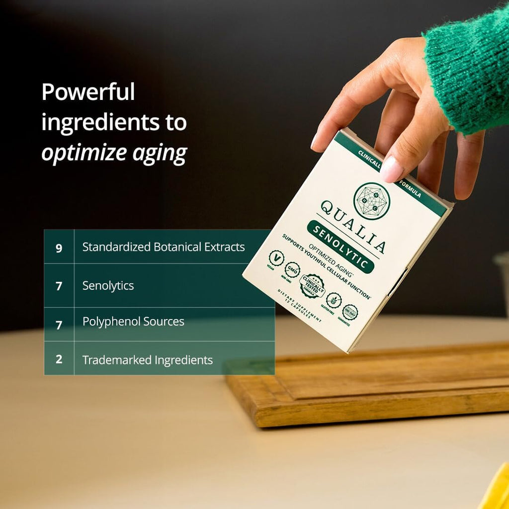 NEUROHACKER COLLECTIVE Qualia Senolytic Ultimate Formula for Enhanced Cell Repair&Rejuvenation 2-Day Aging&Longevity Support Regimen w. Fisetin,Quercetin, Piperlongumine,Senactiv®,Curcumin(Pack of 4)
