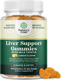 Natures Craft Cleansing Herbal Liver Detox Gummies Liver Support Milk Thistle Gummies with Artichoke Extract Turmeric Curcumin and L-Carnitine - Vegan and Non-GMO - Sweet Lemon (45 Servings)